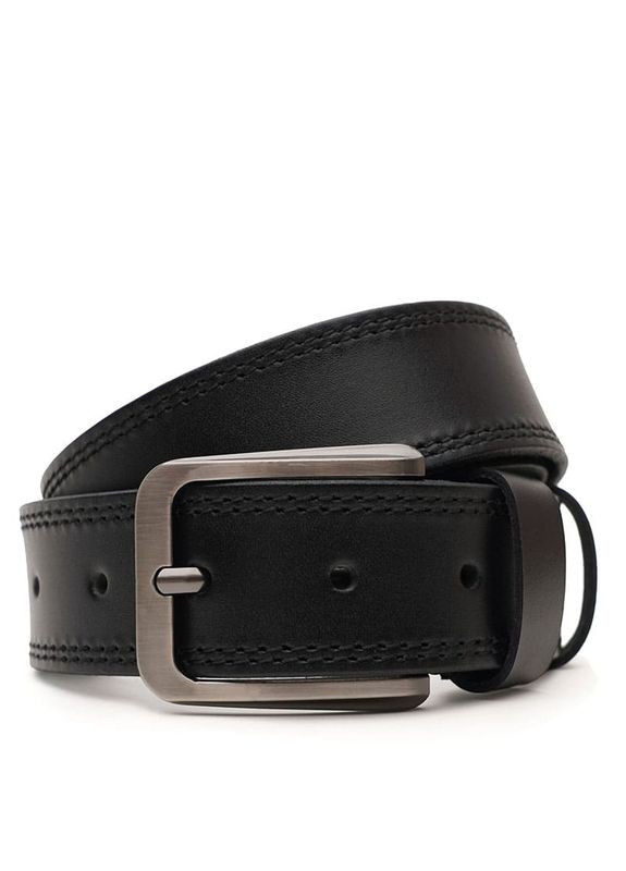 Мужской ремень кожаный V1115FX16 Черный Borsa Leather (302972383)