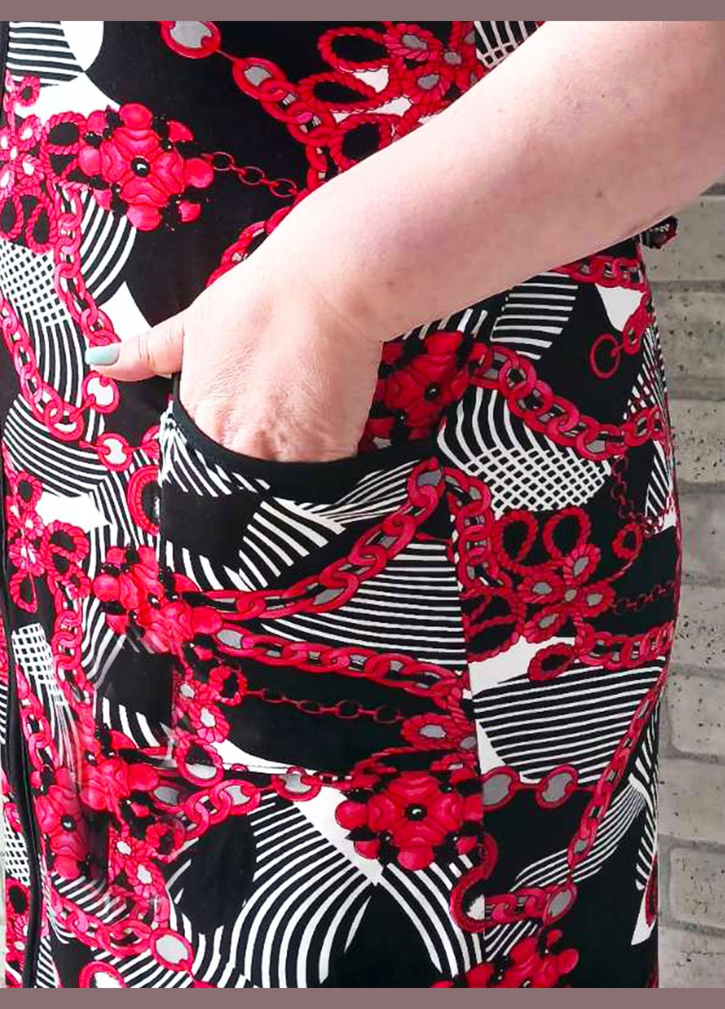 Халат жіночий літній з кишенями короткий рукав батал No Brand (337353498)