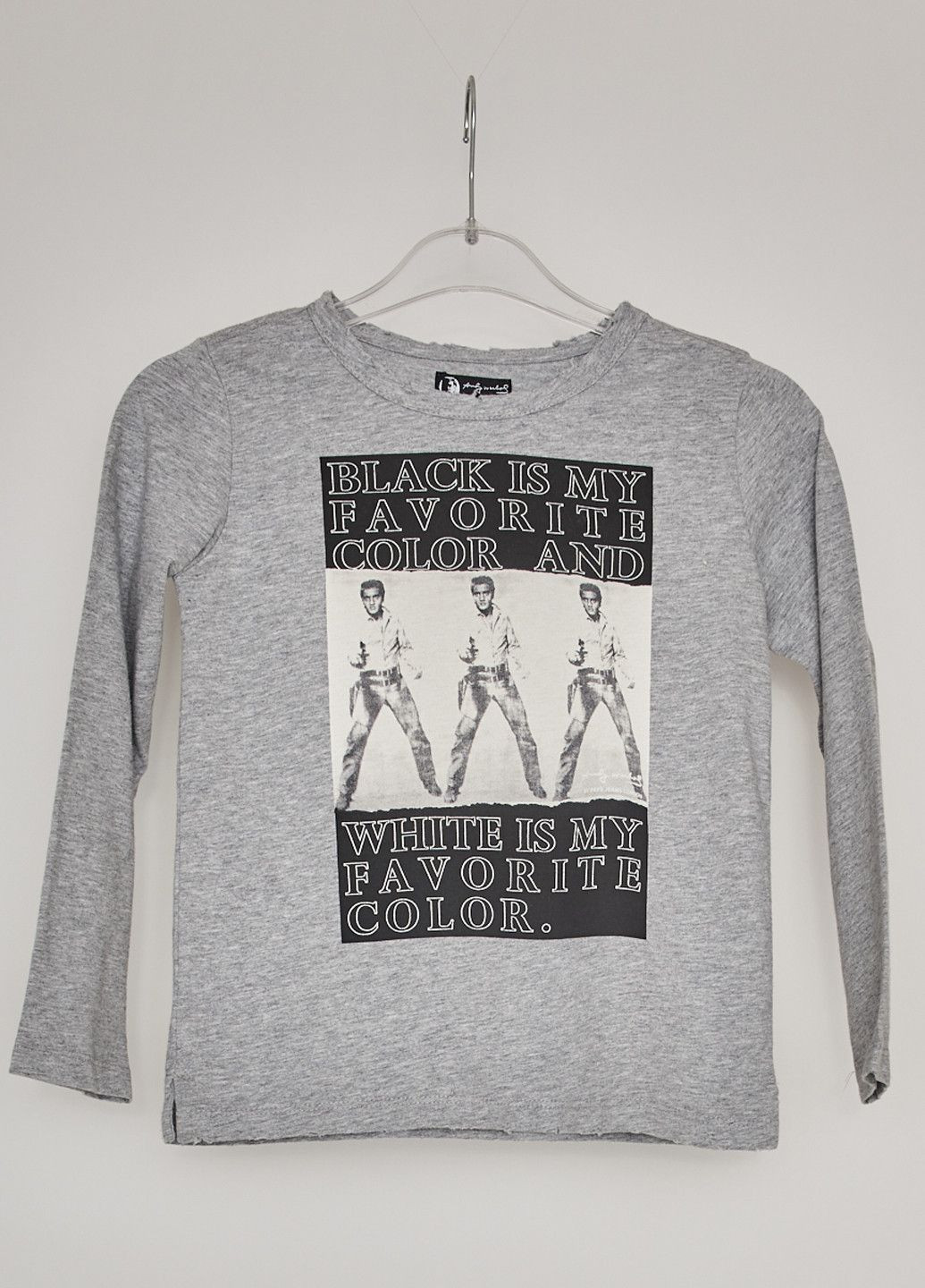 Серый демисезонный повседневный лонгслив Andy Warhol