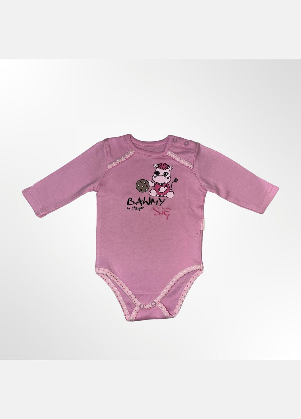 Дитяче боді з довгим рукавчиком 62, 74 см Рожевий (0969) Nicol (338401259)