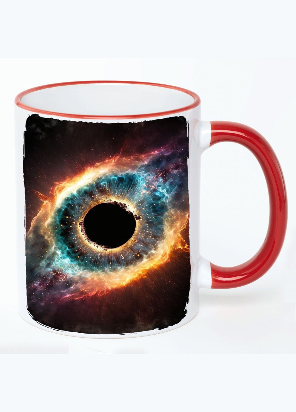 Чашка Космос (кухоль, кухоль) #006 Біла з Червоною ручкою 330 мл No Brand (322716254)