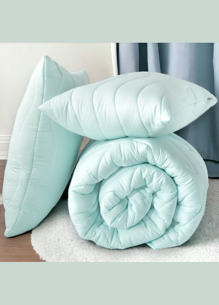 Набір TROPICAL ковдра 200х220 см та 2 подушки 50х70 см м'ята (8-32436*002) IDEIA (282313488)