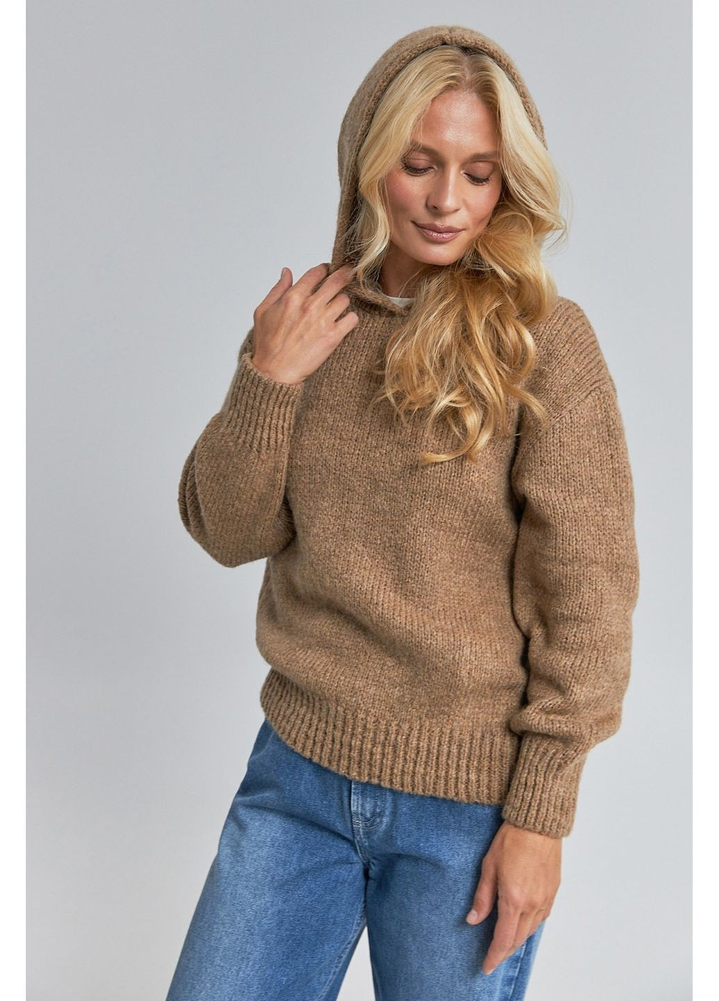 Кавовий светр з капюшоном 2905 Triko Bakh