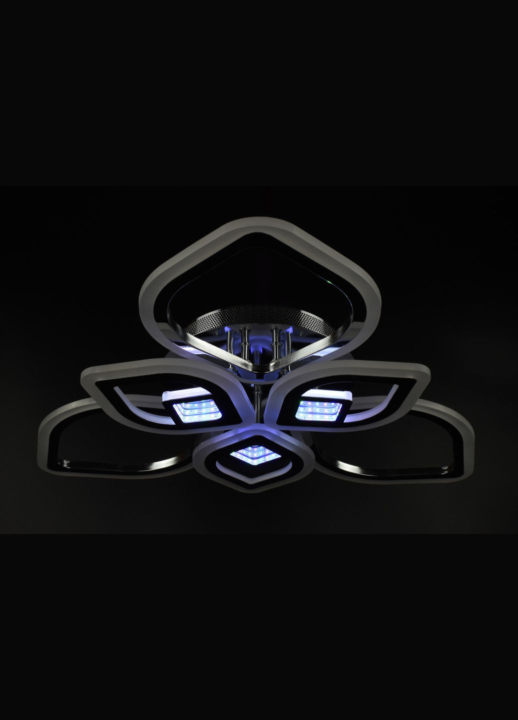 Люстра світлодіодна стельова LED світильник для квартири на стелю лед з пультом 26095 Хром 10х60х60 см. Sunnysky (364765989)