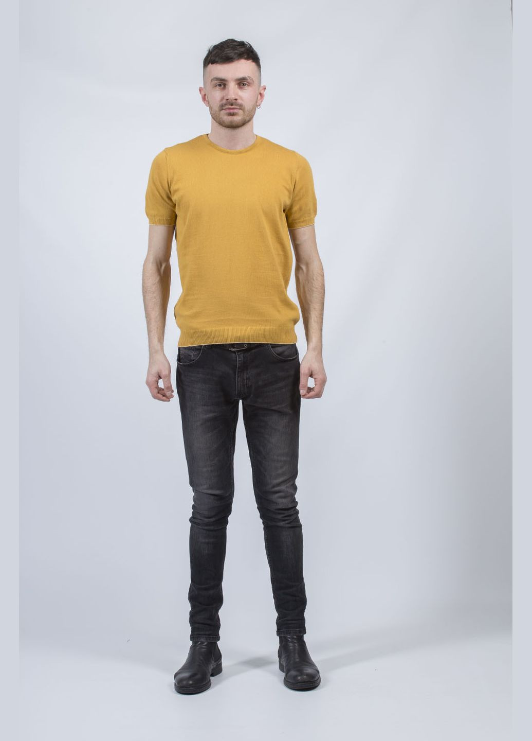 Жовта унісекс однотонна кофта з круглим вирізом для літа та осені (, ), 45615 Buke