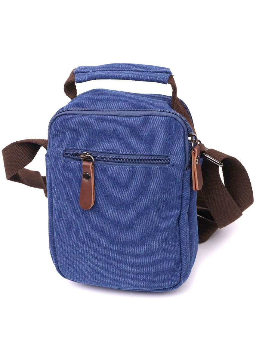 Чоловіча сумка текстильна із двома відділеннями та кишенями через плече синя (sku_22221) No Brand (328922609)