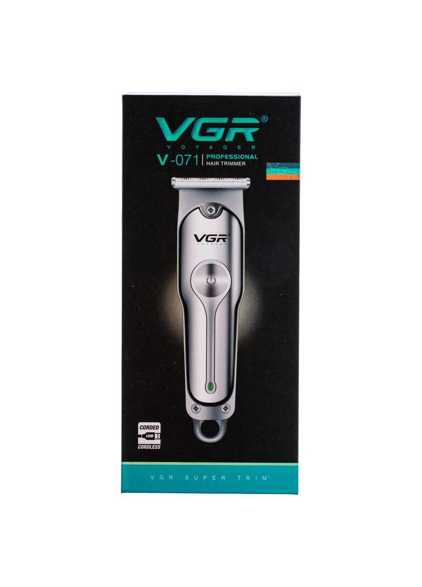 Машинка для стрижки волосся акумуляторна Сріблястий V-071 VGR (351432178)