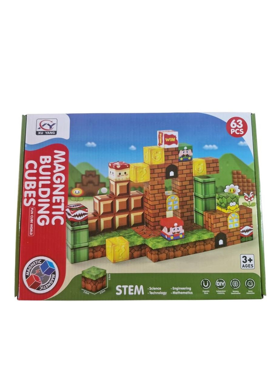 Конструктор магнитный Minecraft Супер Марио 63 детали No Brand (356117829)