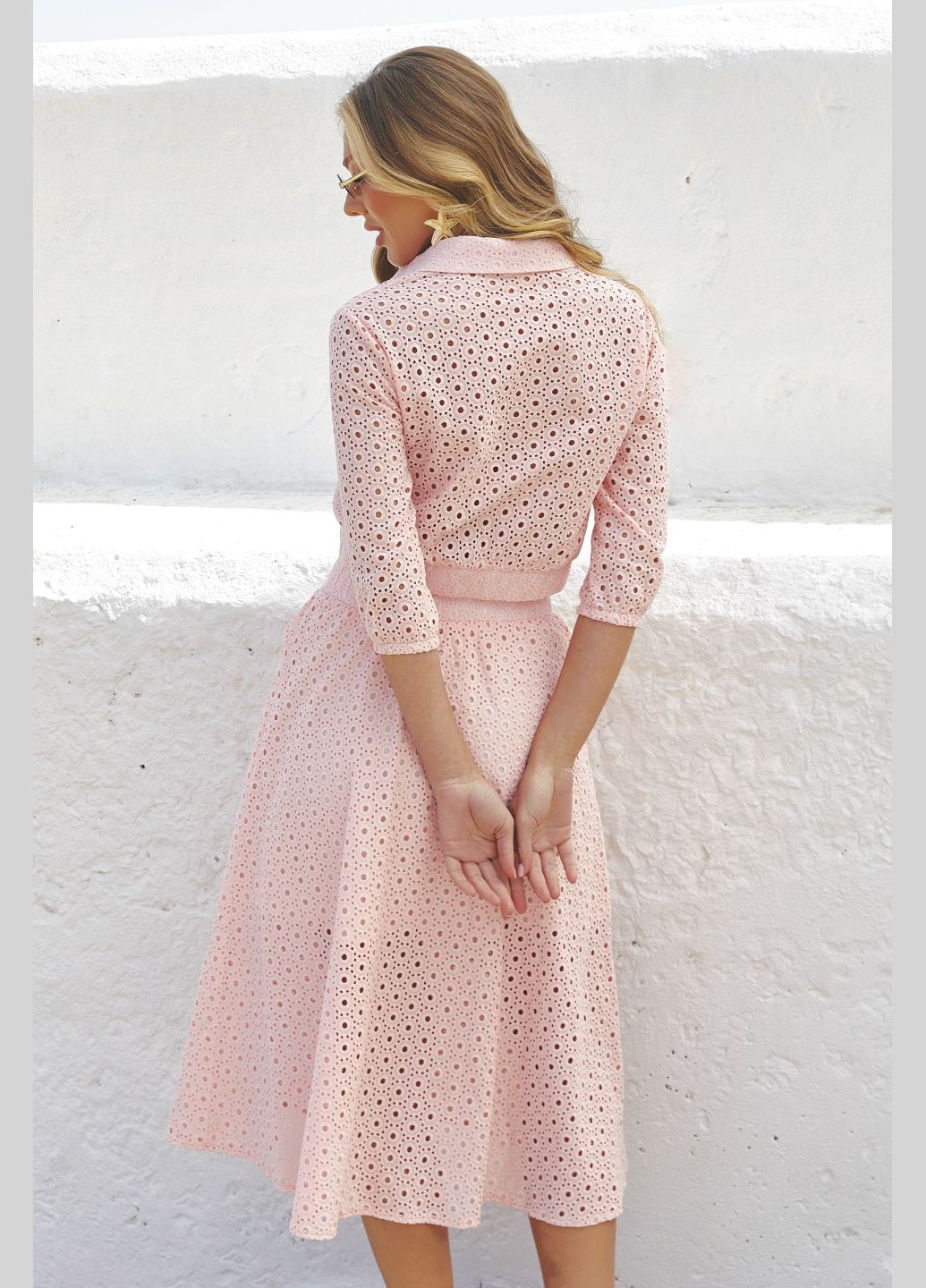 Костюм жіночий літній із прошви комплект спідниця та літній бомбер на гудзиках ST-Seventeen (333832830)