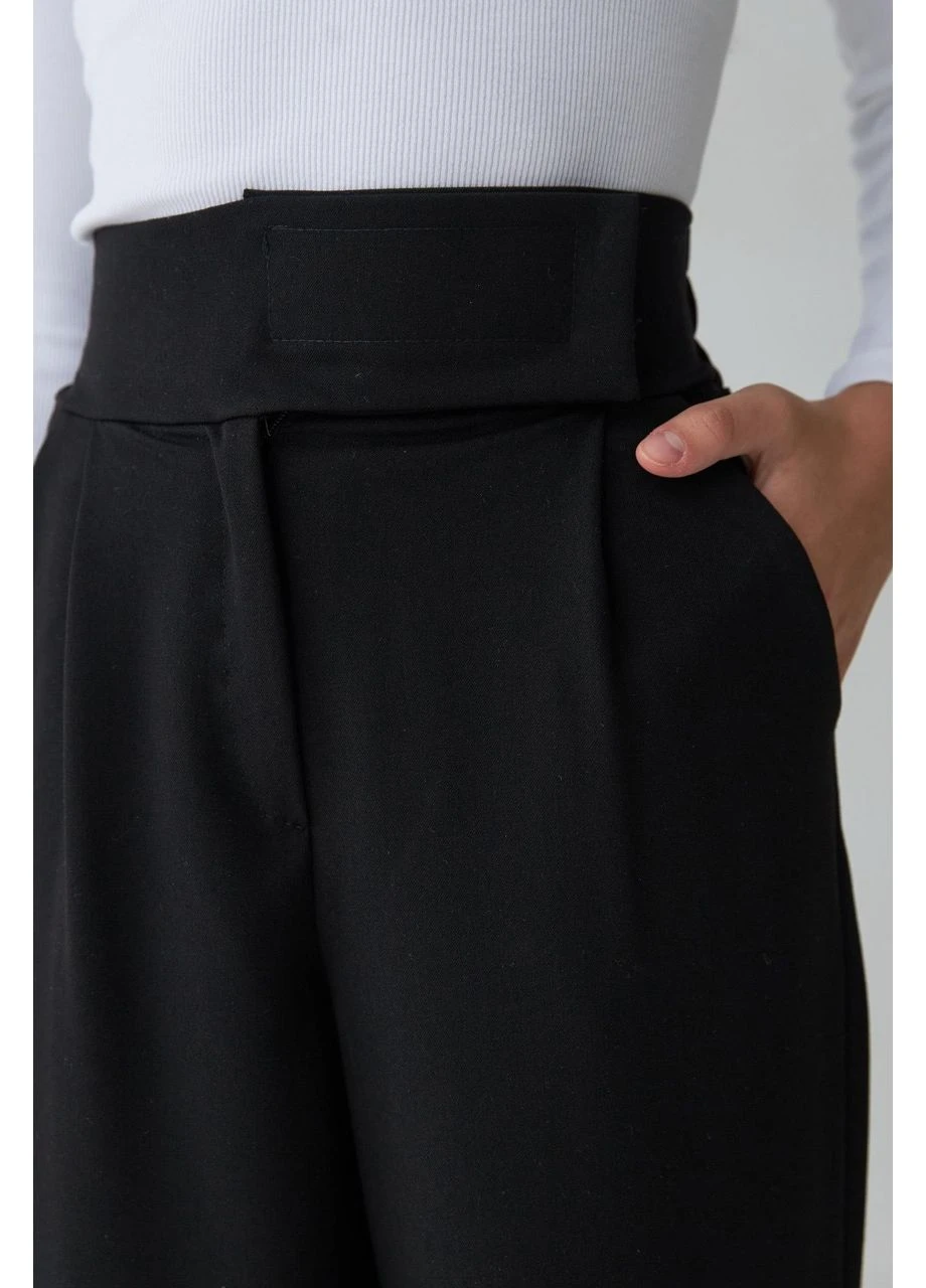 Черные демисезонные брюки No Brand