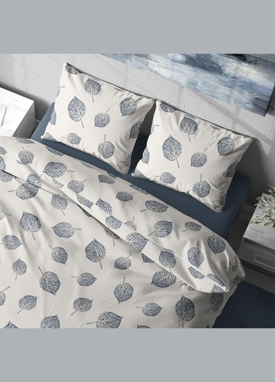 Постельное белье “ ”,Полисатин,Бело-Синий,Двуспальный P-0169 Lelit (316632597)