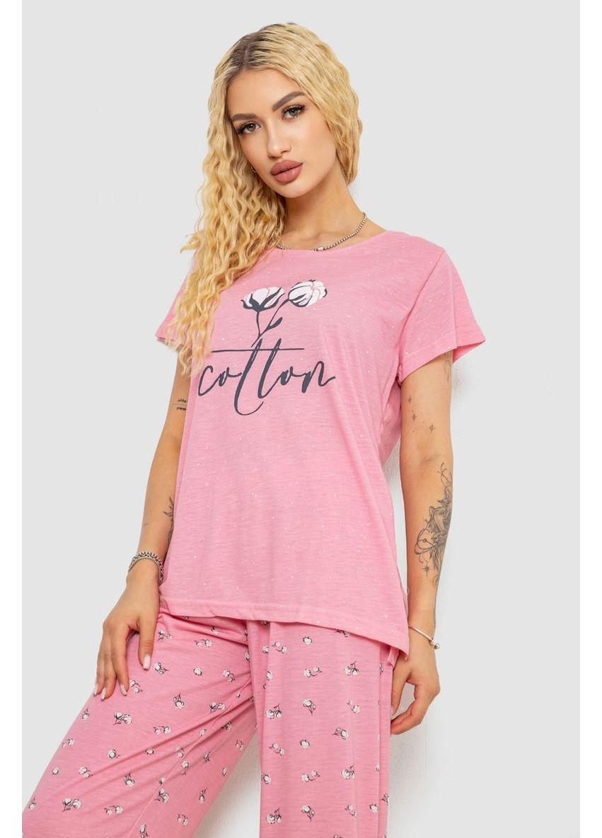 Рожева піжама жіноча з принтом, 243r7062 Ager