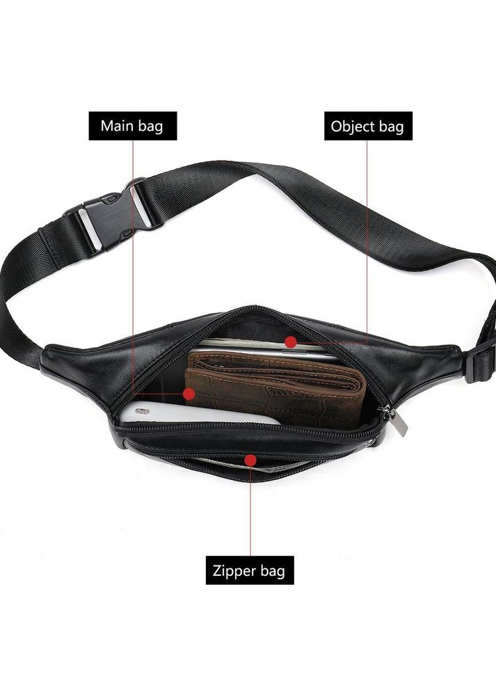 Бананка из кожи 14999 Черная Vintage (298569954)