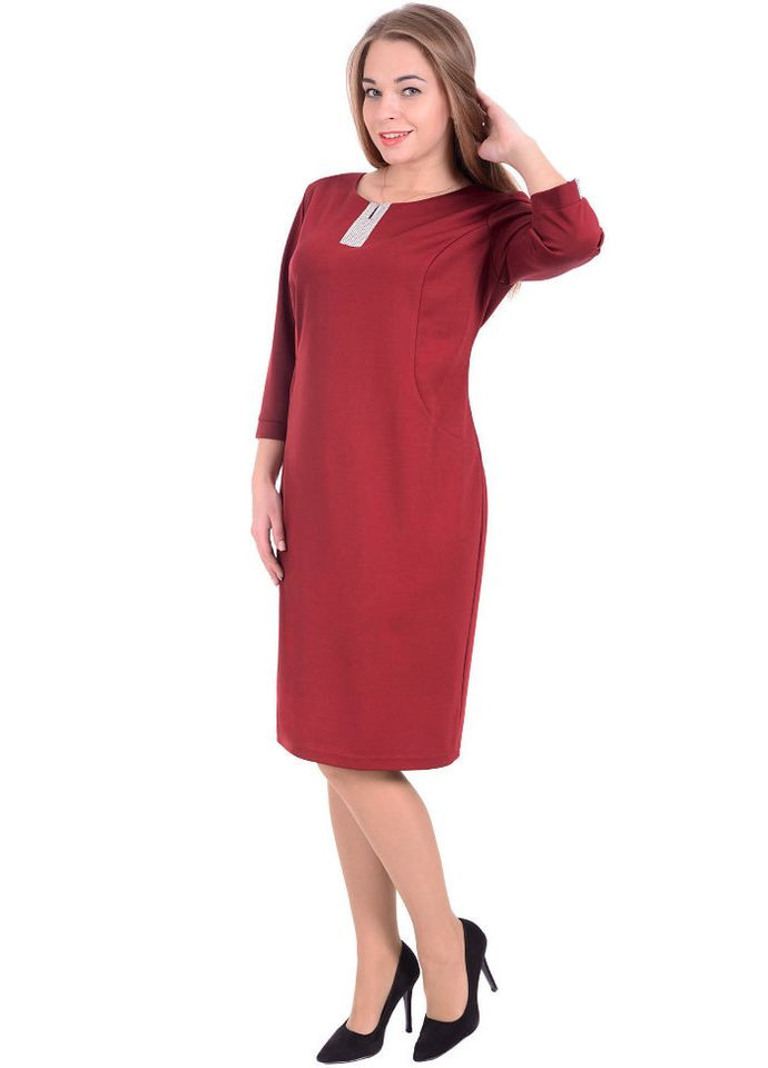 Темно-червона плаття 1499-2 Alenka Plus