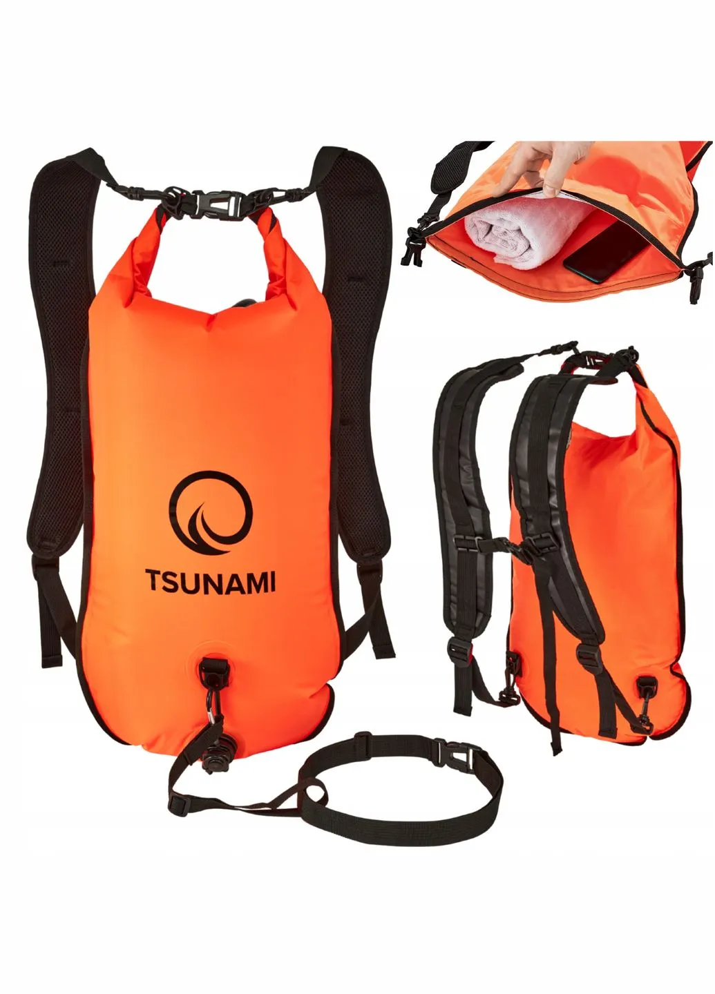Буй для плавания Pro надувной 3 в 1 Orange () TSUNAMI P-5907739314048 (340459024)