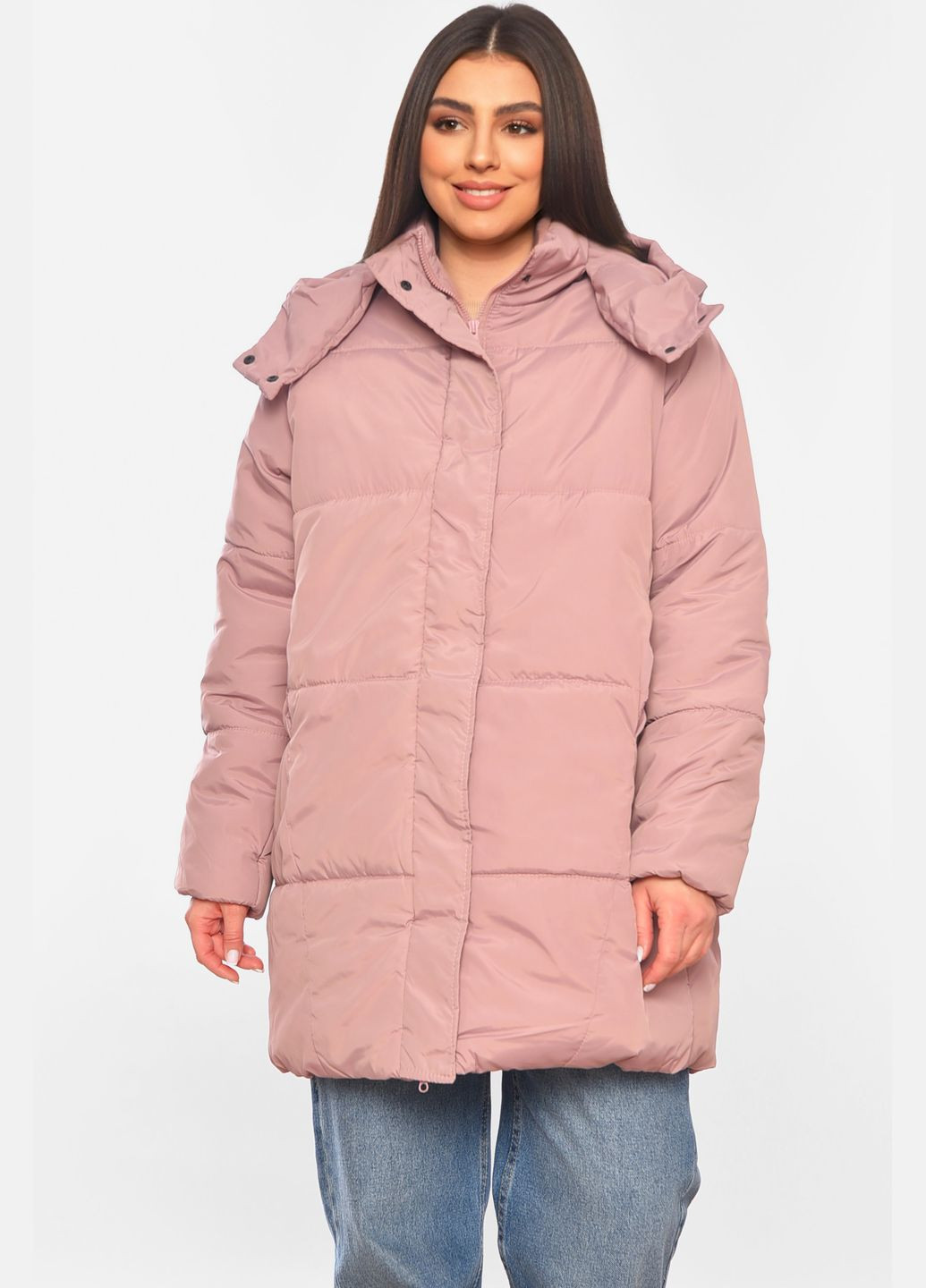 Пудровая демисезонная куртка женская демисезонная пудрового цвета куртка-пальто Let's Shop
