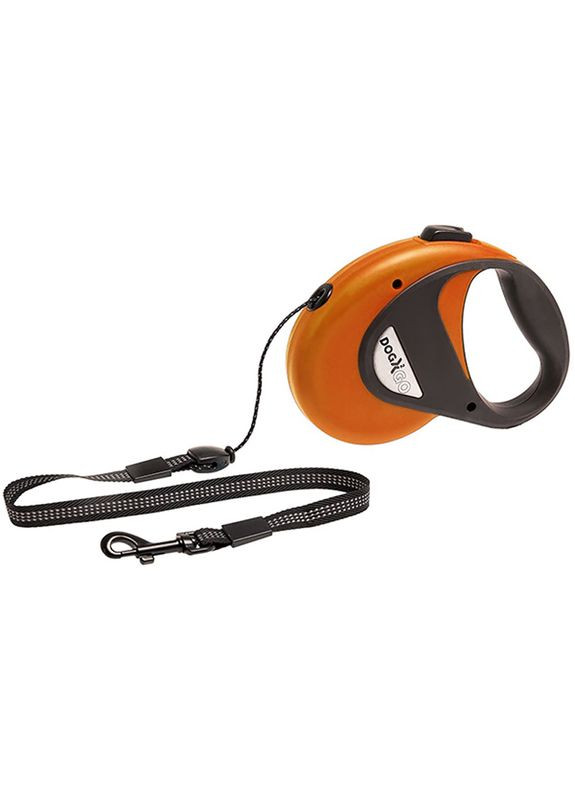 Поводок рулетка для собак Dogx2GO Cord S оранжевая для собак до 12 кг длина 8 м (5415245003306) Flamingo (279570368)