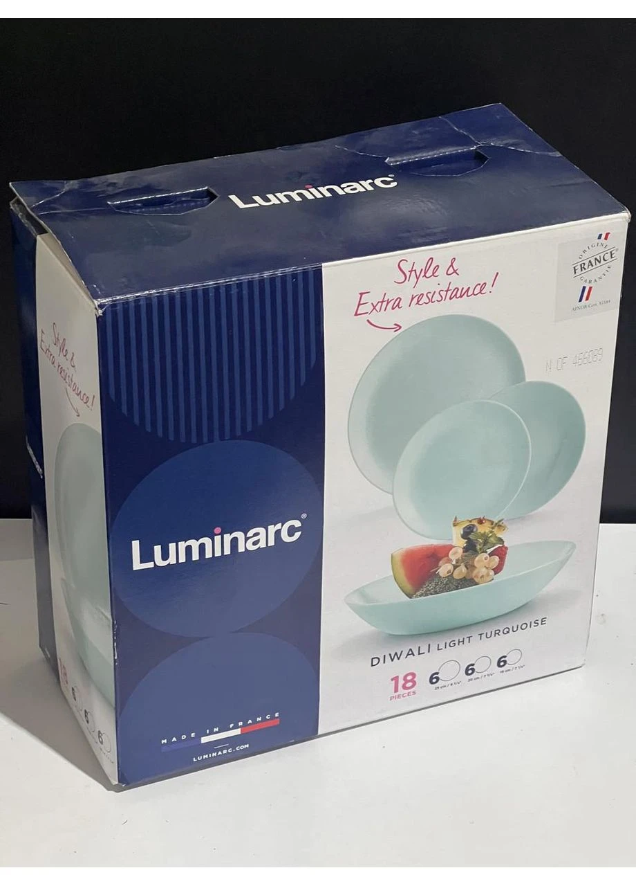 Столовий сервіз Diwali Light Turquoise P2963 18 предметів Luminarc (337166057)