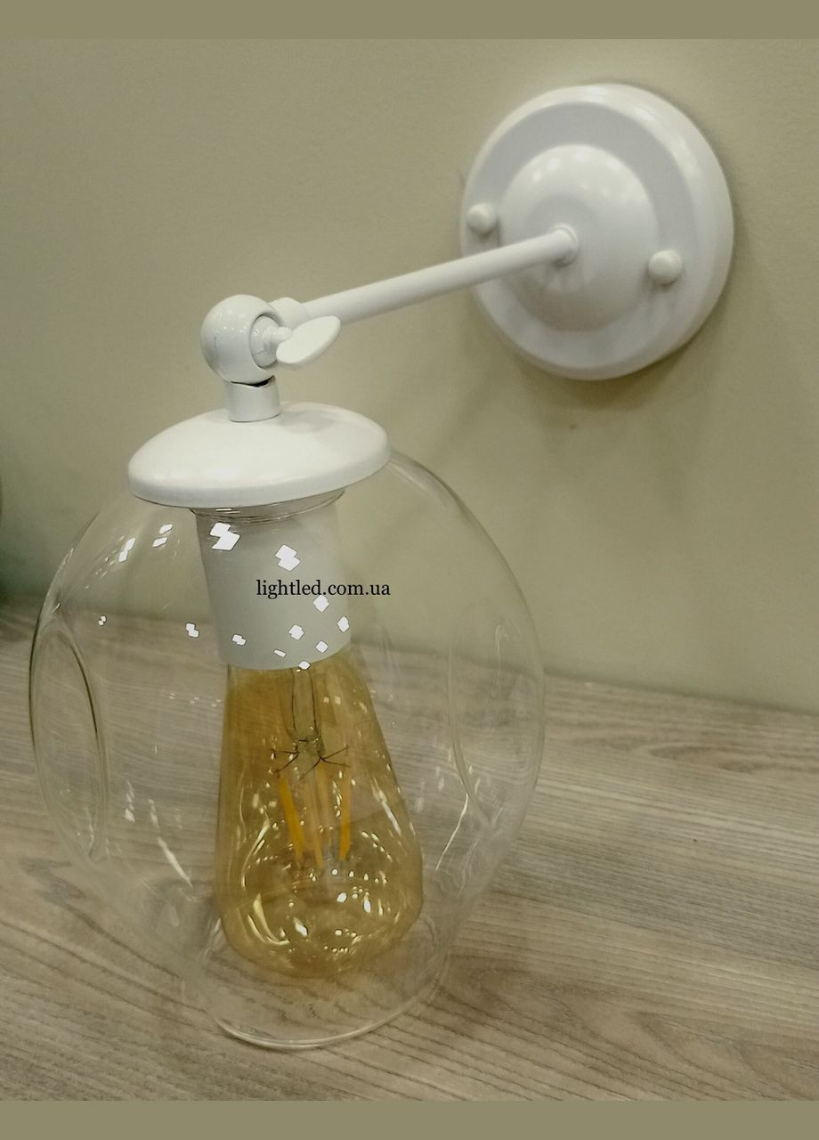 Біле скляне бра "Молекула" (56-WPR0231F-1 WH+CL) прозорий No Brand (370070177)