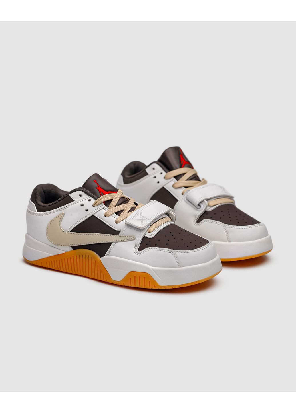 Комбіновані Осінні кросівки чоловічі nike travis scott x jordan cut the check reverse mocha найк тревіс скот No Brand