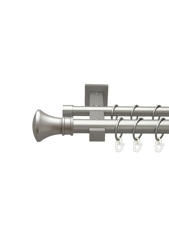 Карниз Люксор металлический двухрядный техно гладкая труба Сатин 25\19 мм 200 см (00-00026398) ORVIT (300846896)