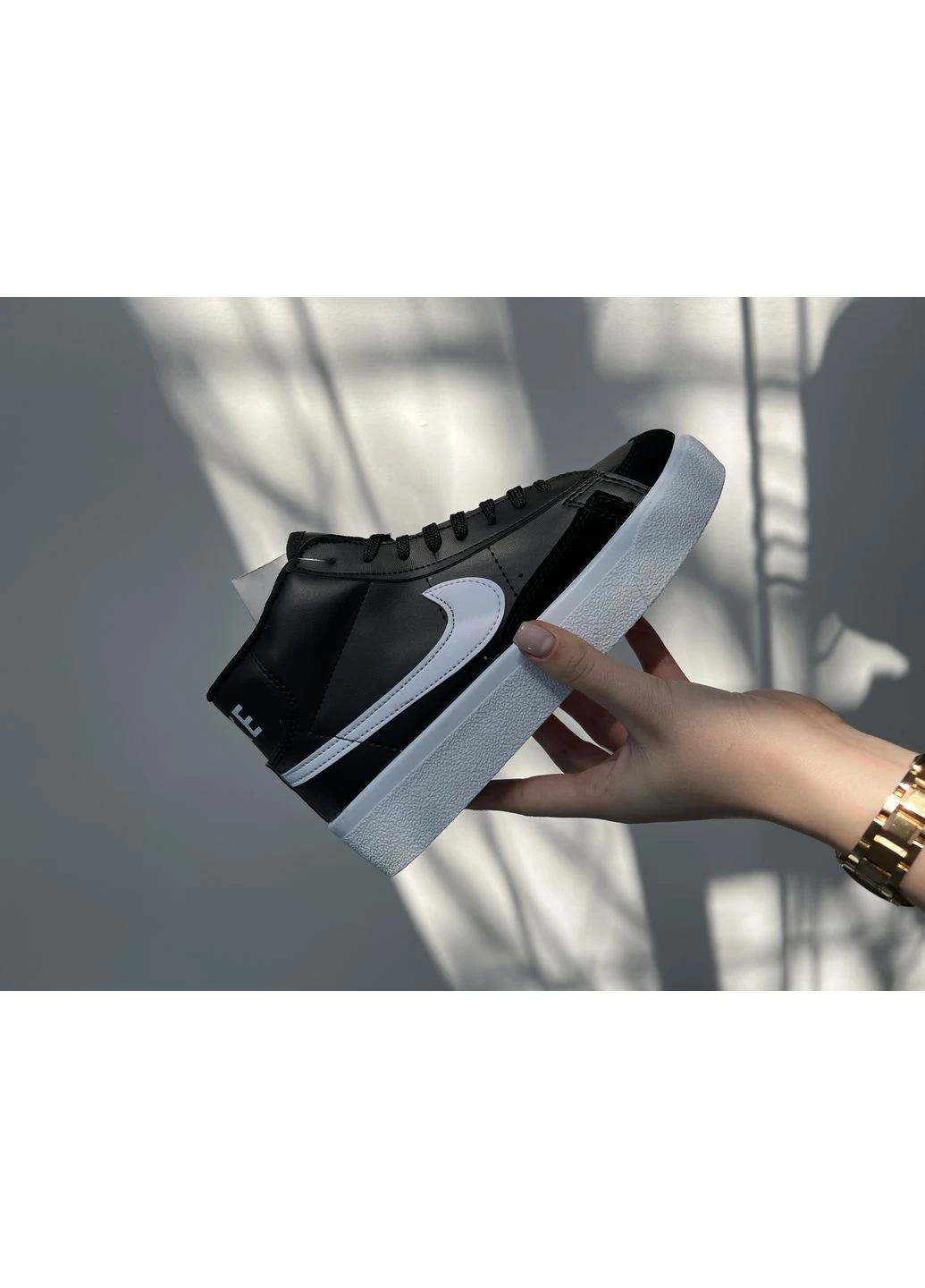 Белые летние кроссовки nike blazer high platform black/white найк блейзер No Brand