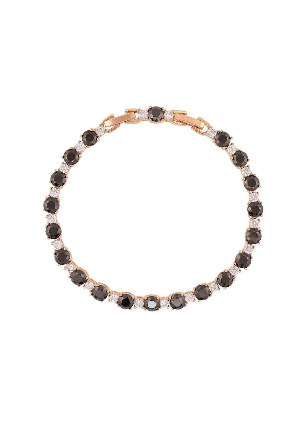 Браслет Позолота 18K «Дорожка черно-белых кристаллов» длина с замком 18,20см х 3-5мм (257351) Xuping Jewelry (359438691)