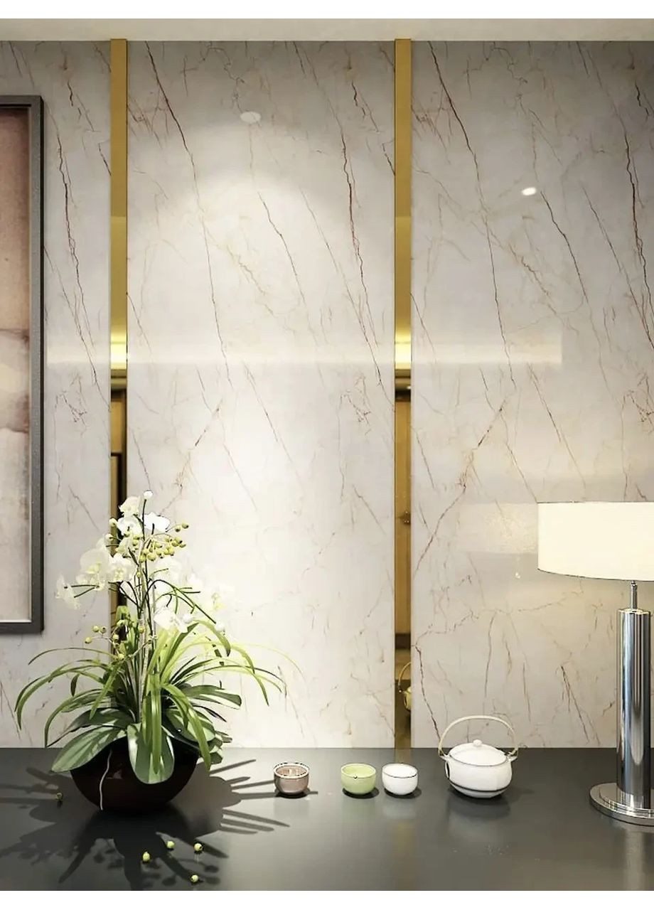 Зеркальные наклейки интерьерные акриловые на стену декоративные Молдинг-50 5х240 см 2 шт. Золото Ваша Світлість (366334621)