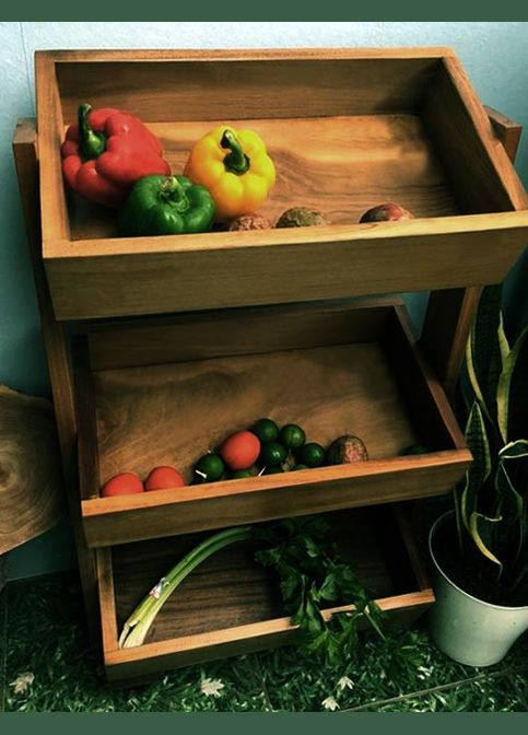 Стелаж для овочів і фруктів з дерева Бонія мускат (ЯХТ-012407) No Brand (327865172)