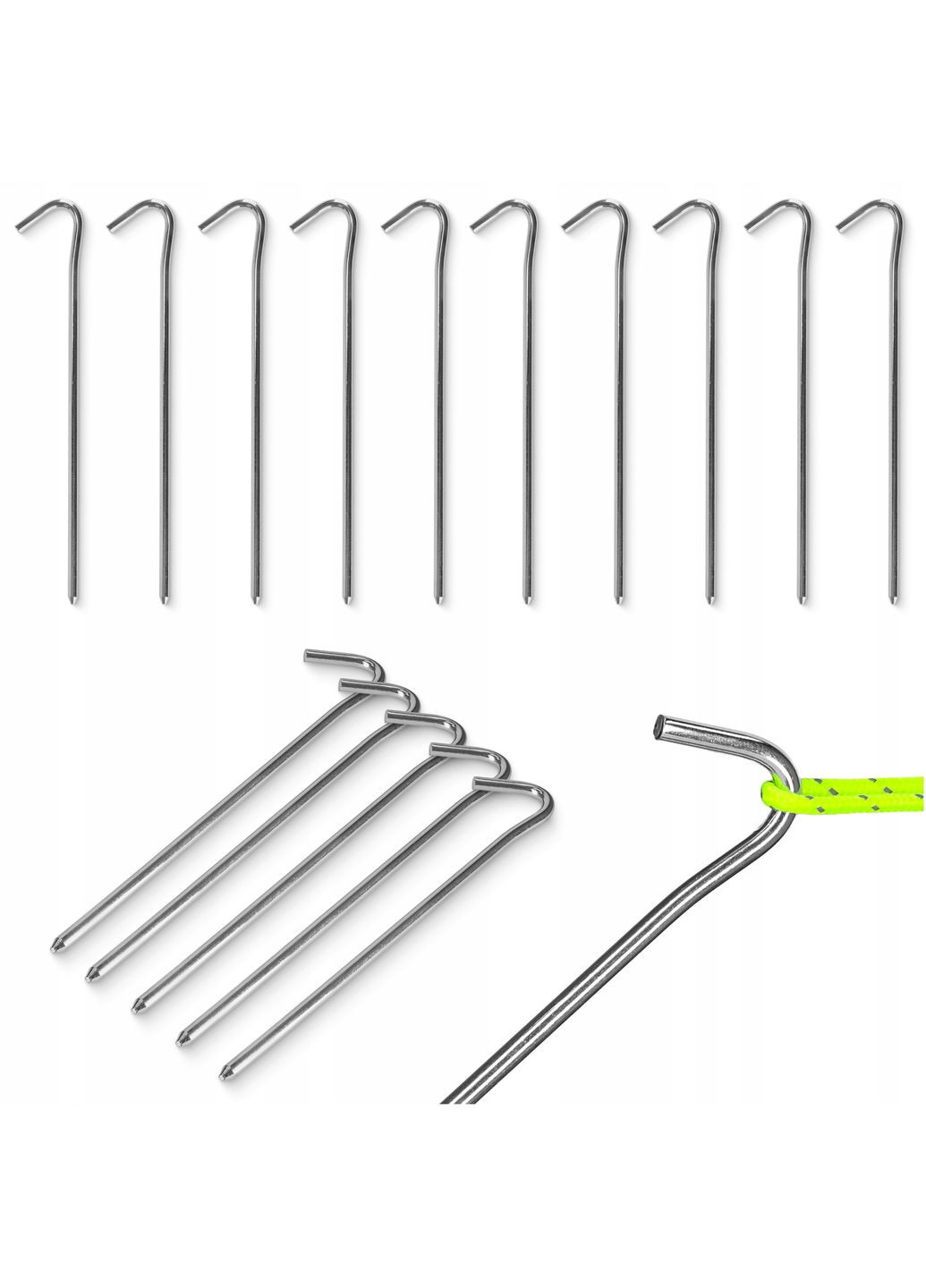 Набор колышков для палатки стальные 20 см 10 шт (P-5905973406857) Mountain Goat (356744464)
