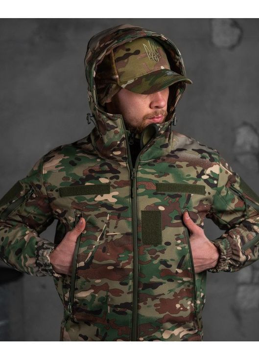 Армійський чоловічий демісезонний костюм 4 в 1 SoftShell мультикам Freedom