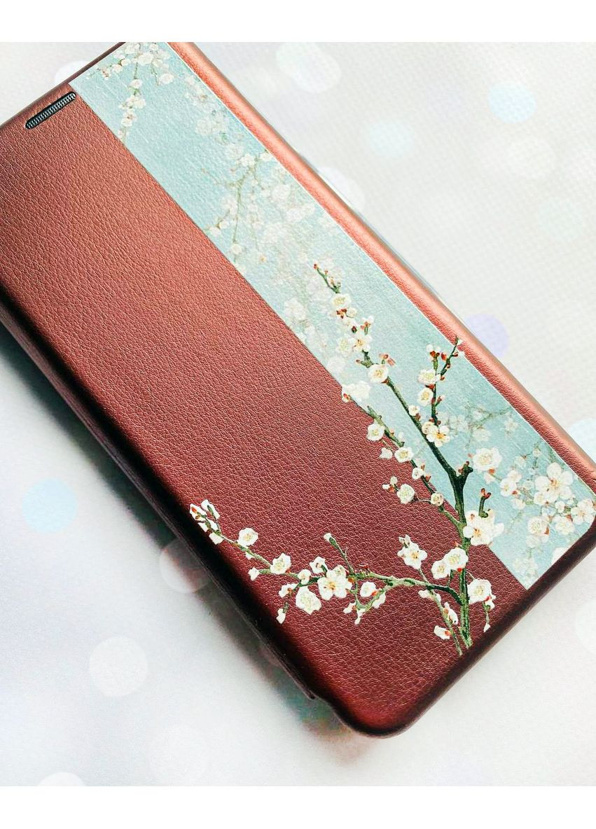 Чохол-книжка з малюнком для Xiaomi Redmi Note 8 Pro Бордовий:: Квітуча сакура (принт 285) Creative (360700366)