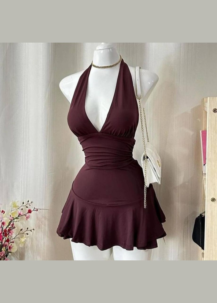 Коричнева святковий сукня-комбінезон No Brand