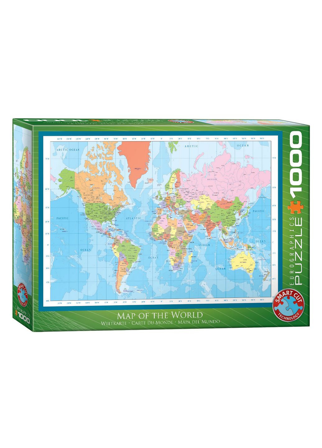 Пазл Карта світу, 1000 елементів () Eurographics 6000-1271 (328396198)