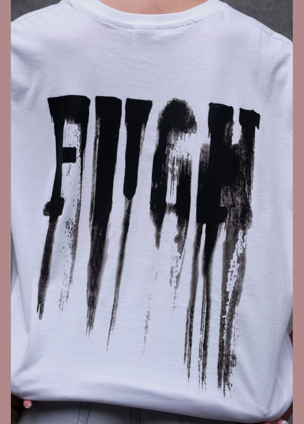 Жіноча Оверсайз Футболка З Принтом Fight White Without - (302980369)