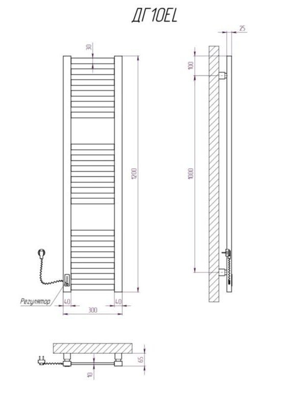Полотенцесушитель Герда 1200х300 EL тайм. Kosser (346049061)