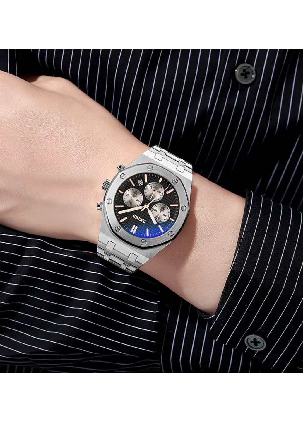 Мужские наручные классические часы 9296 (Серебристые) Skmei (314483097)