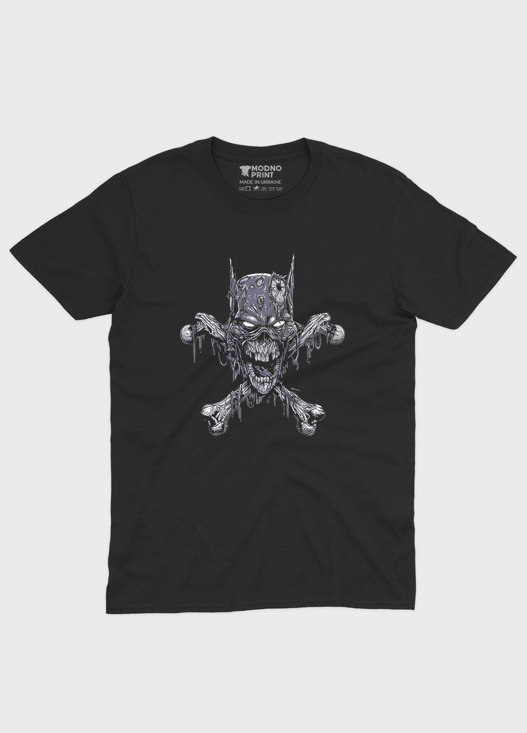 Черная летняя мужская футболка с принтом супергероя - бэтмен (ts001-1-bl-006-003-025-f) Modno