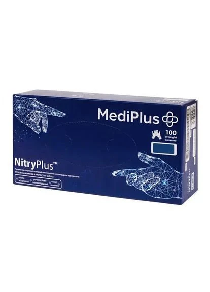 Перчатки нитриловые NitryPlus Violet 3,9 г Фиолетовые, размер XL, 100 шт MediPlus (376289524)