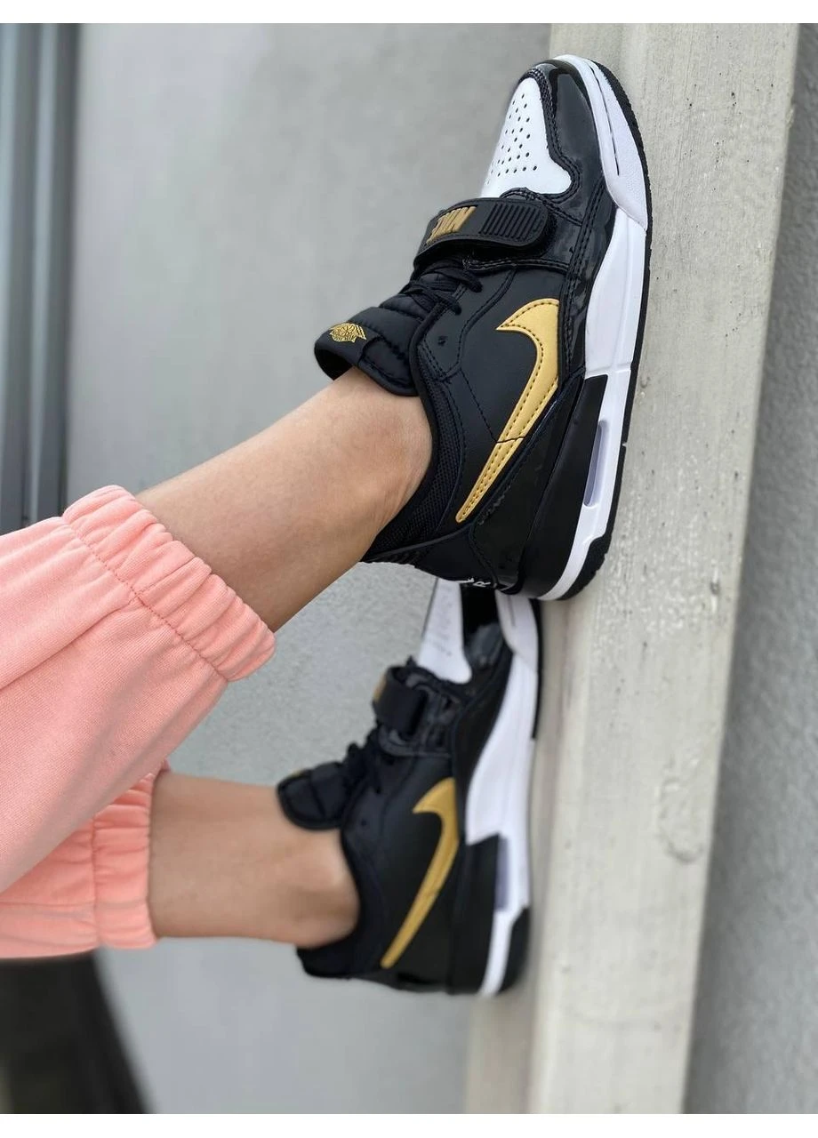 КРОСІВКИ ЖІНОЧІ NIKE AIR JORDAN LEGACY 312 LOW BLACK GOLD НАЙК АІР ДЖОРДАН ЧОРНІ No Brand чорні демісезони (390650676)