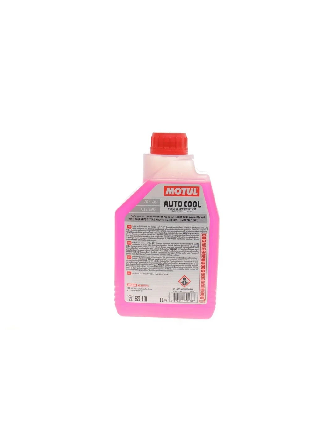 Готова к использованию охлаждающая жидкость AUTO COOL G12 EVO -37°C 1L Motul (340417094)