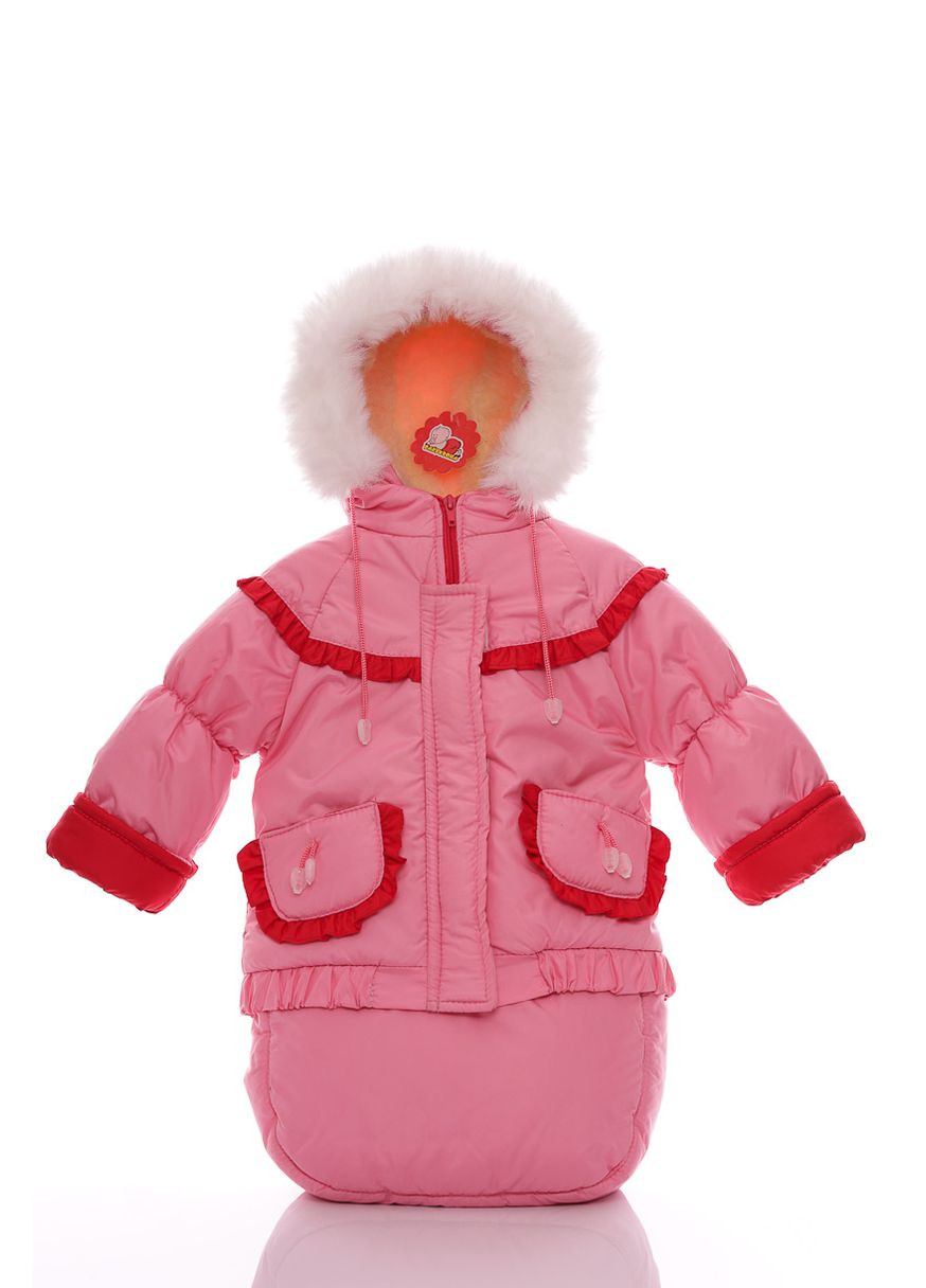Комбінезон Конверт на хутро для дівчинки Трійка світло-рожевий 98 см (27569) BABYKROHA (297200072)