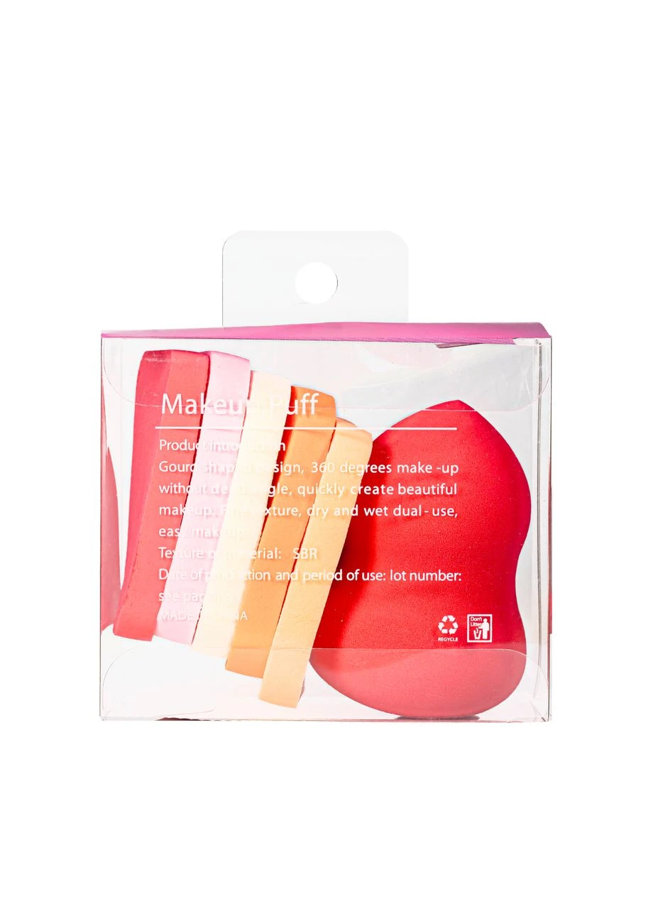 Спонжі для макіяжу в наборі груша та прямокутник Puffy 6 штук No Brand (385219327)
