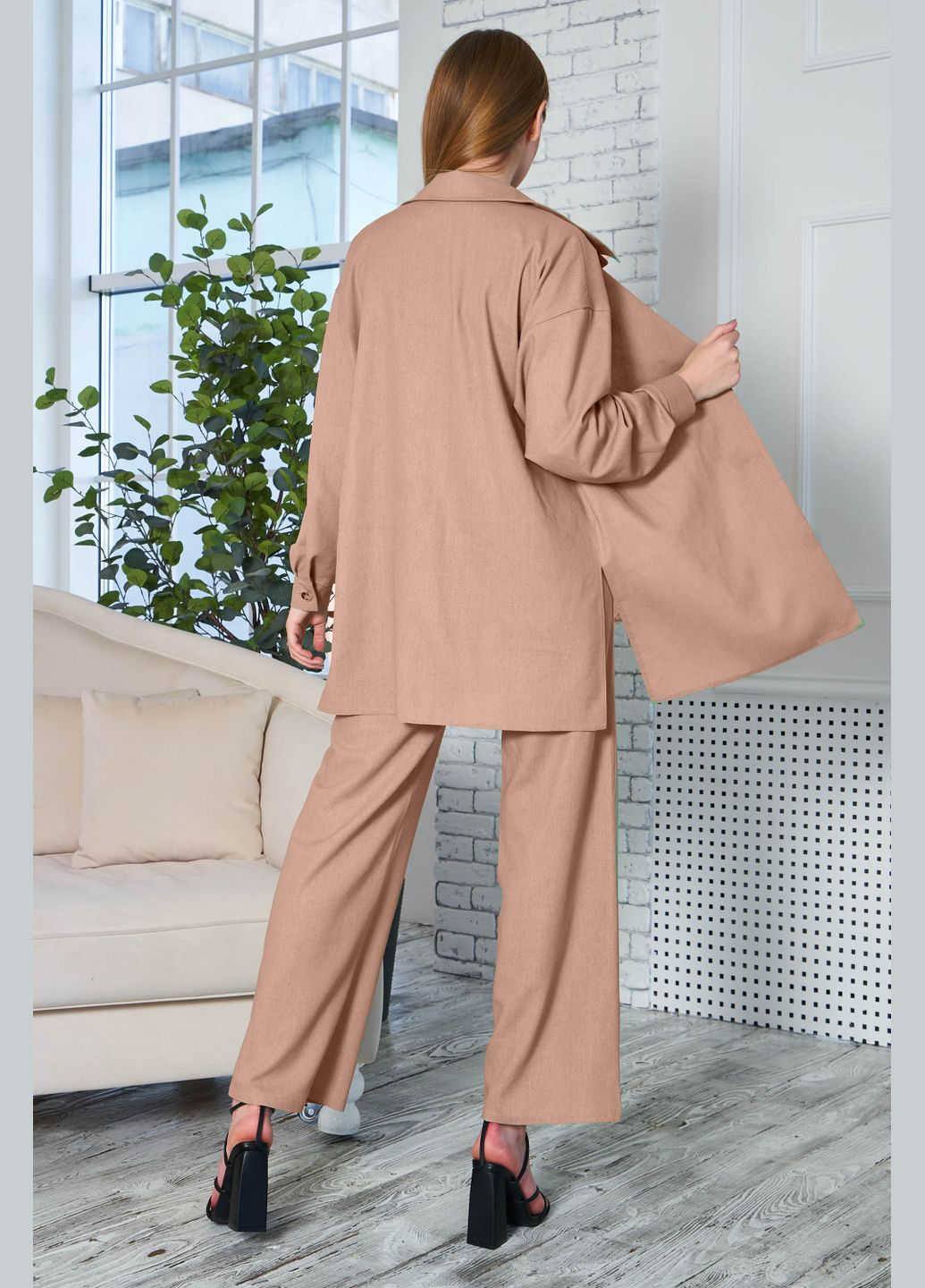 Костюм з вільними брюками-кюлотами та жакетом Jadone Fashion (294342625)