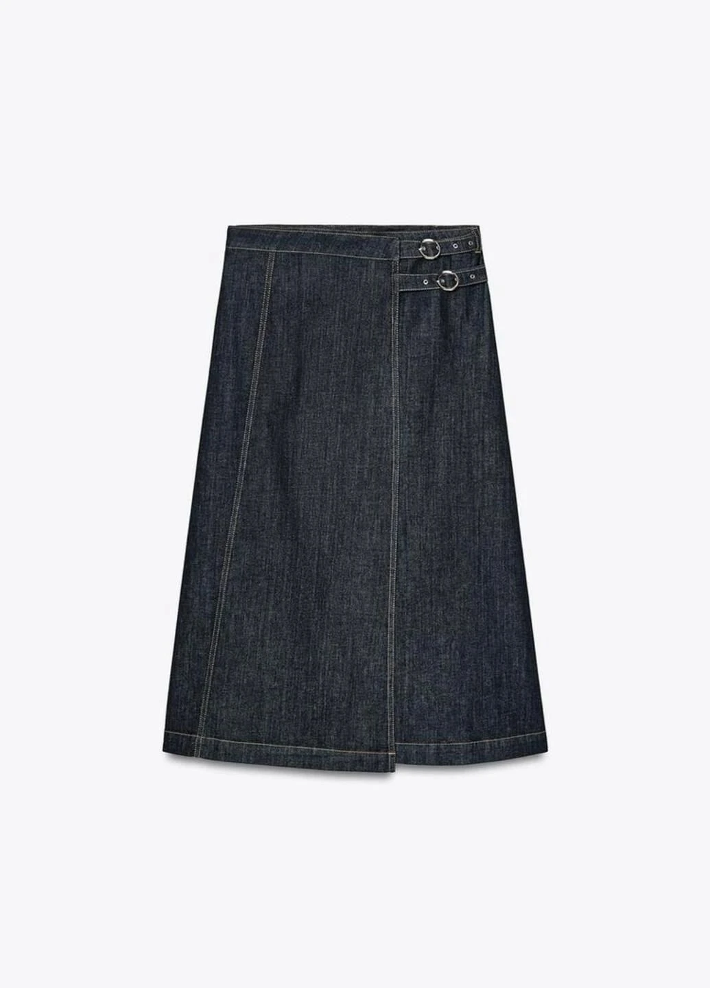 Темно-синяя джинсовая однотонная юбка Zara
