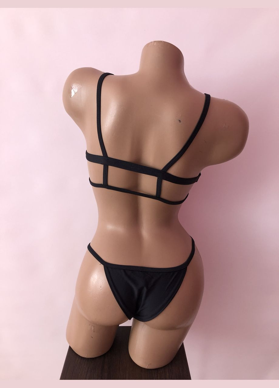 Черный летний женский раздельный купальник. No Brand