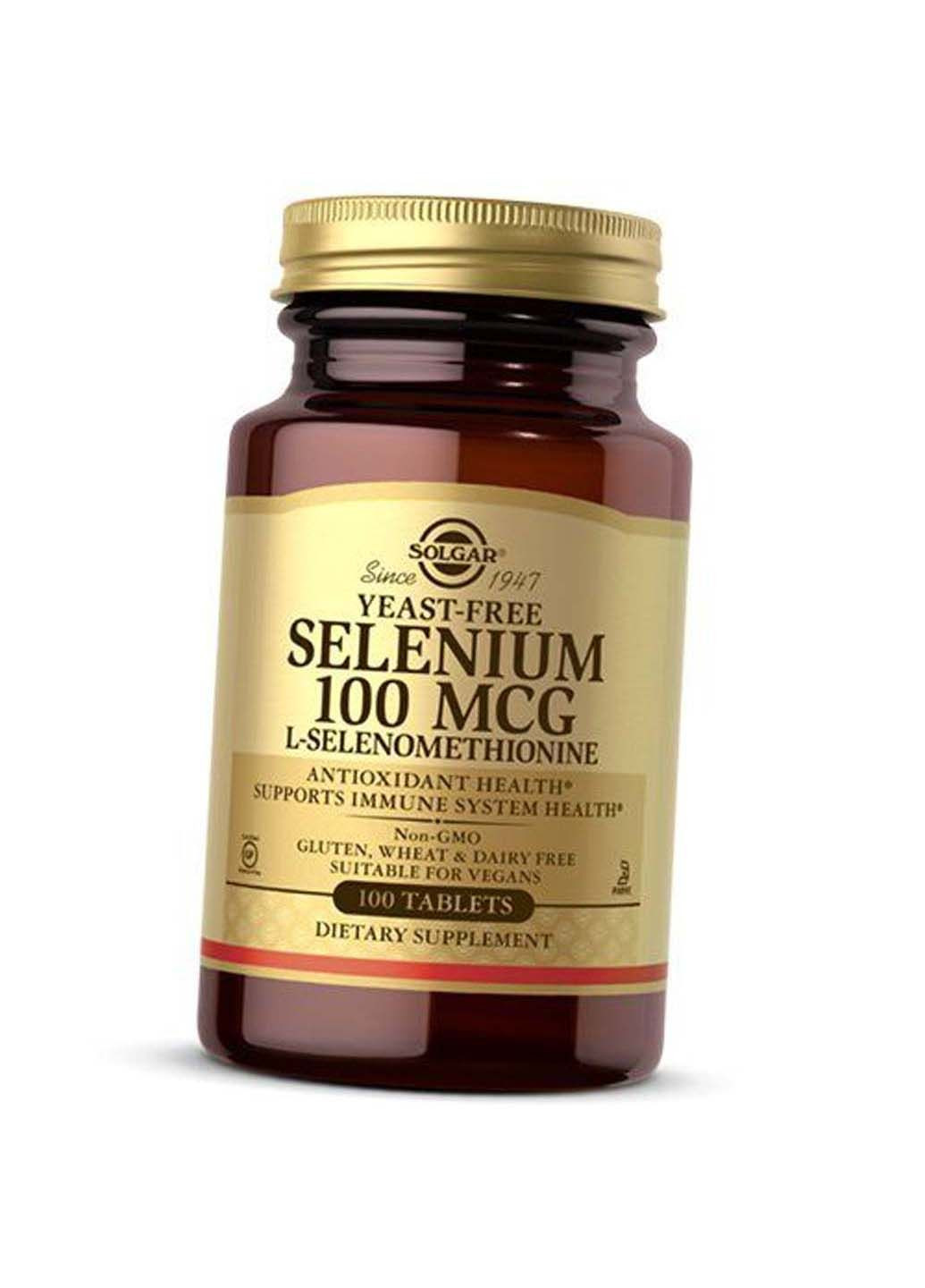 Селен Бездрожжевой L-Селенометионин Yeast-Free Selenium 100 100таб Solgar (292710418)