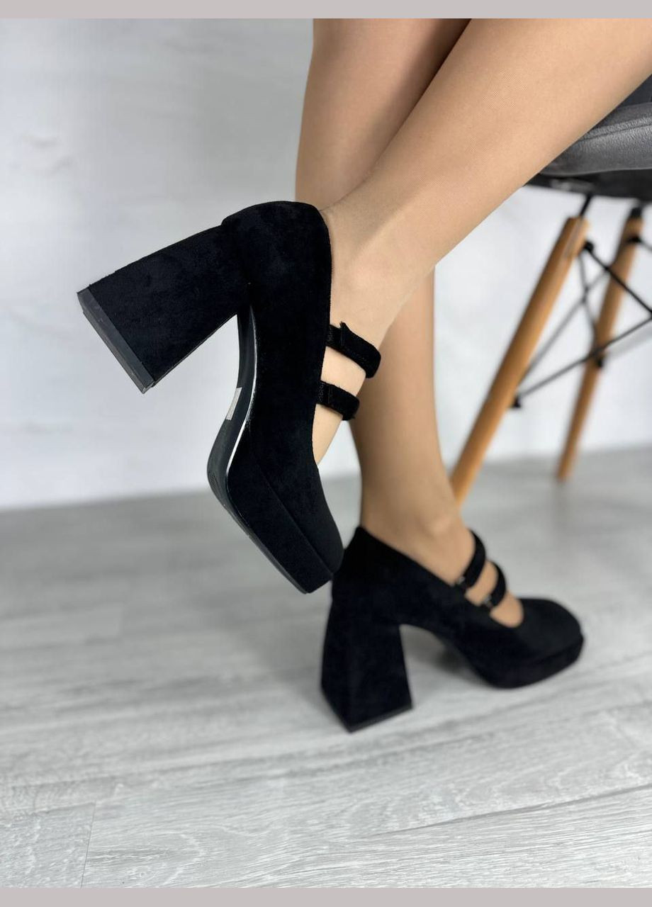 No Brand Неймовірні жіночі туфлі чорний з штучна замша, — демісезон (294607095)