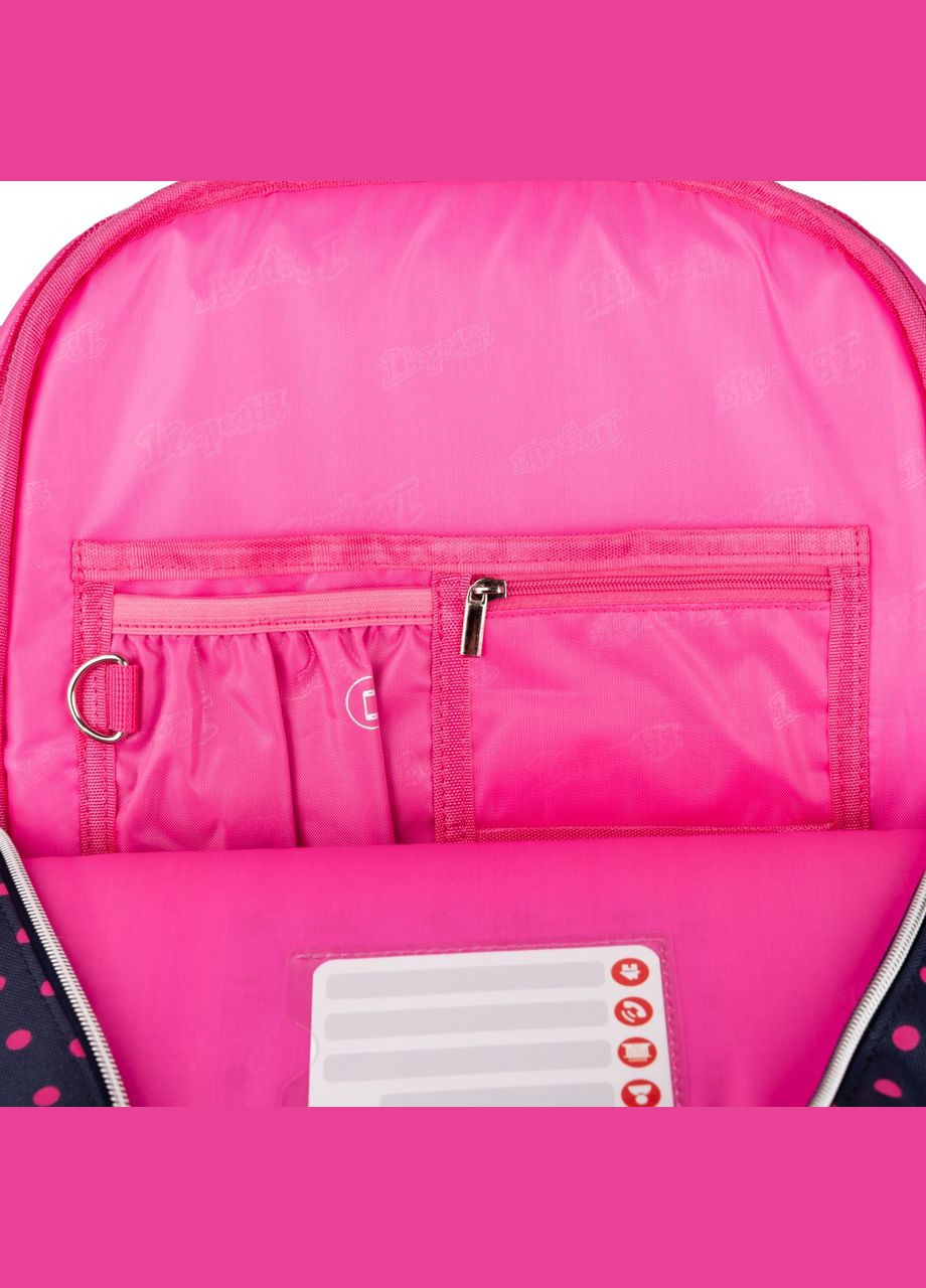 Шкільний рюкзак для дівчинки, одне відділення, фронтальні кишені, розмір 40*29*14см темносиній Big Years 1 Вересня (266911657)