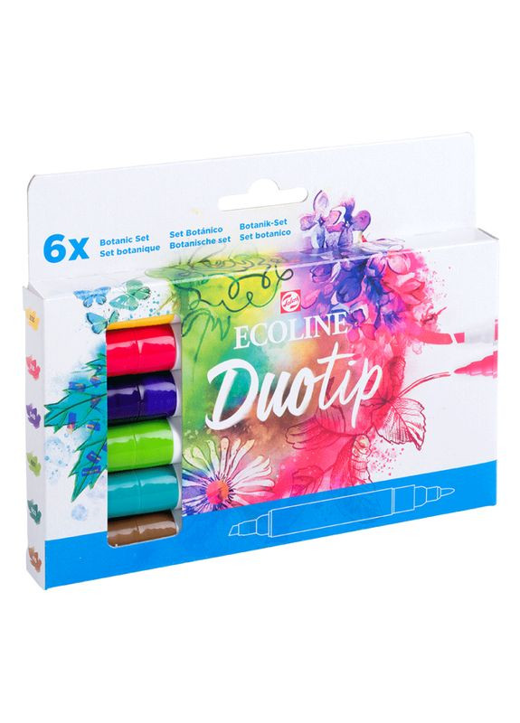 Набір акварельних маркерів Duo Tip Botanic 6 кольорів (11609912) Ecoline (335393165)